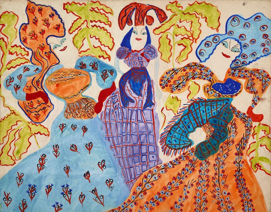 Baya Mahieddine, Three Women And A Palm Tree