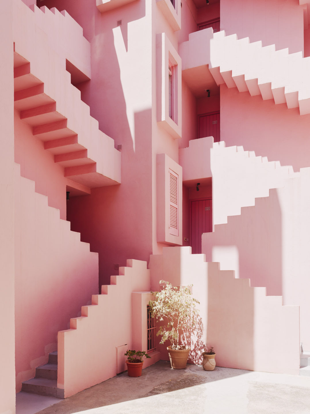 La Muralla Roja pastel stairs