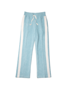 Pale Blue Flared Terry Track Pant