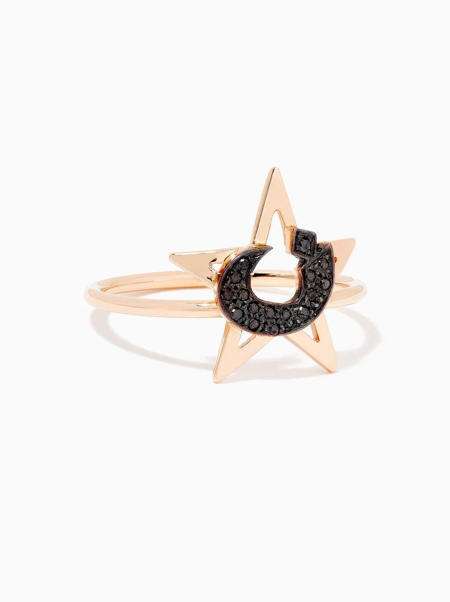 Bil Arabi - Shine "N" Letter Black Diamond Ring