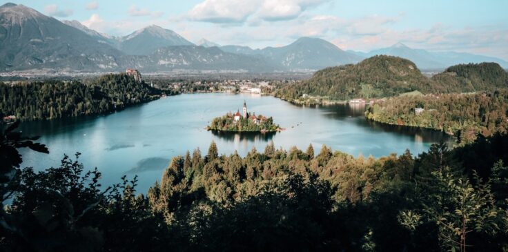 view over Slovenian lake