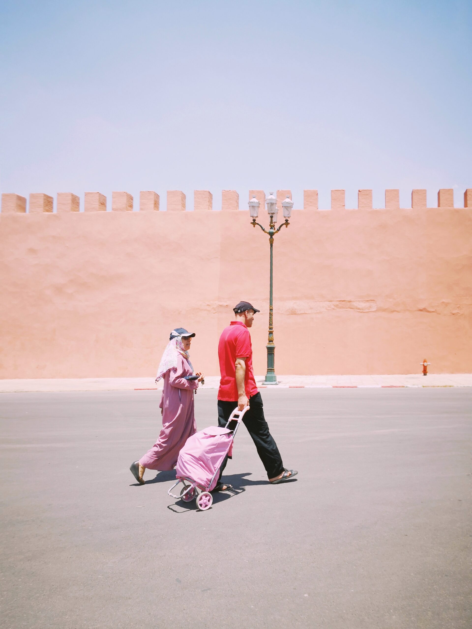 a man and woman walking, Morocco