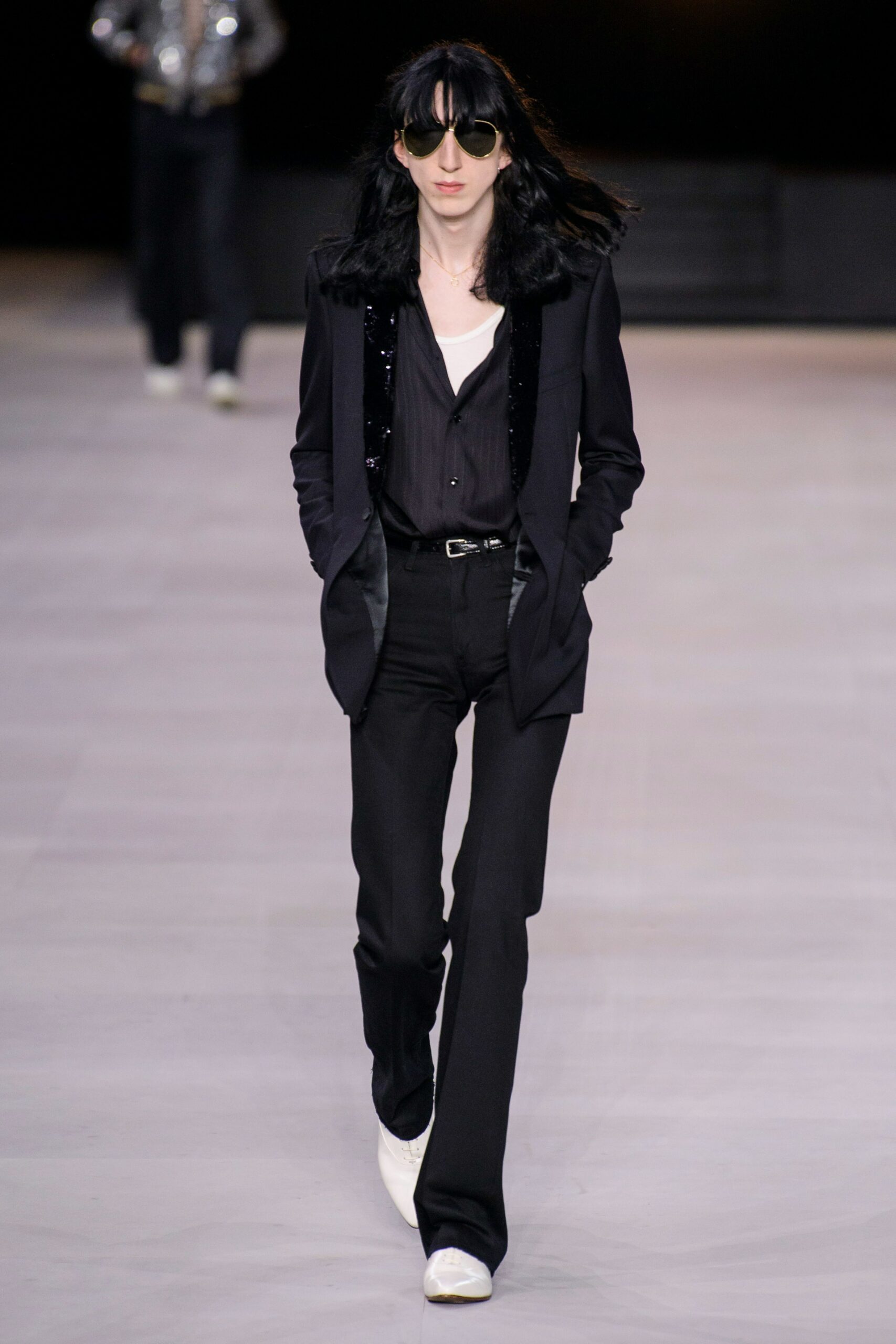 Long Androgynous Hairstyle Celine runway
