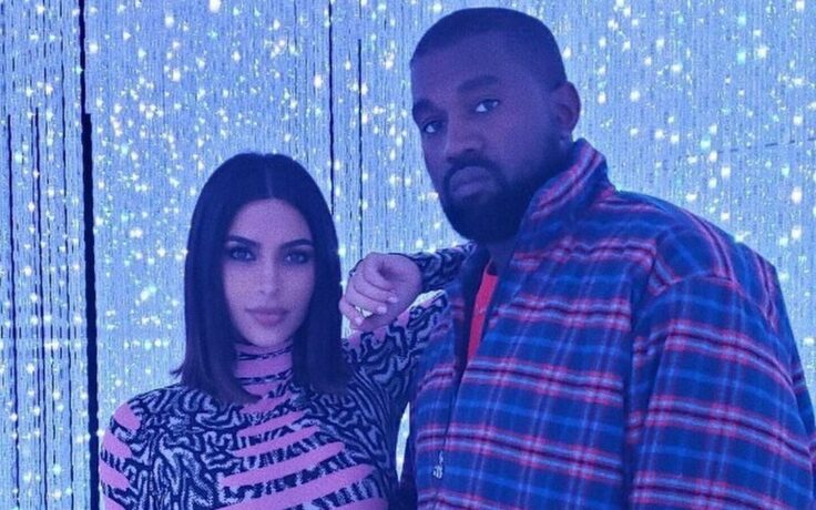 Kim Kardashian and Kanye West at teamLab borderless mueum