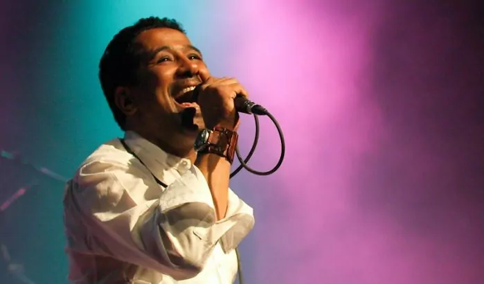 Cheb Khaled singing on stage